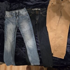 Cat & Jack Boys Slim Jeans - Light Blue, Dark Blue, Khaki